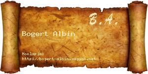 Bogert Albin névjegykártya